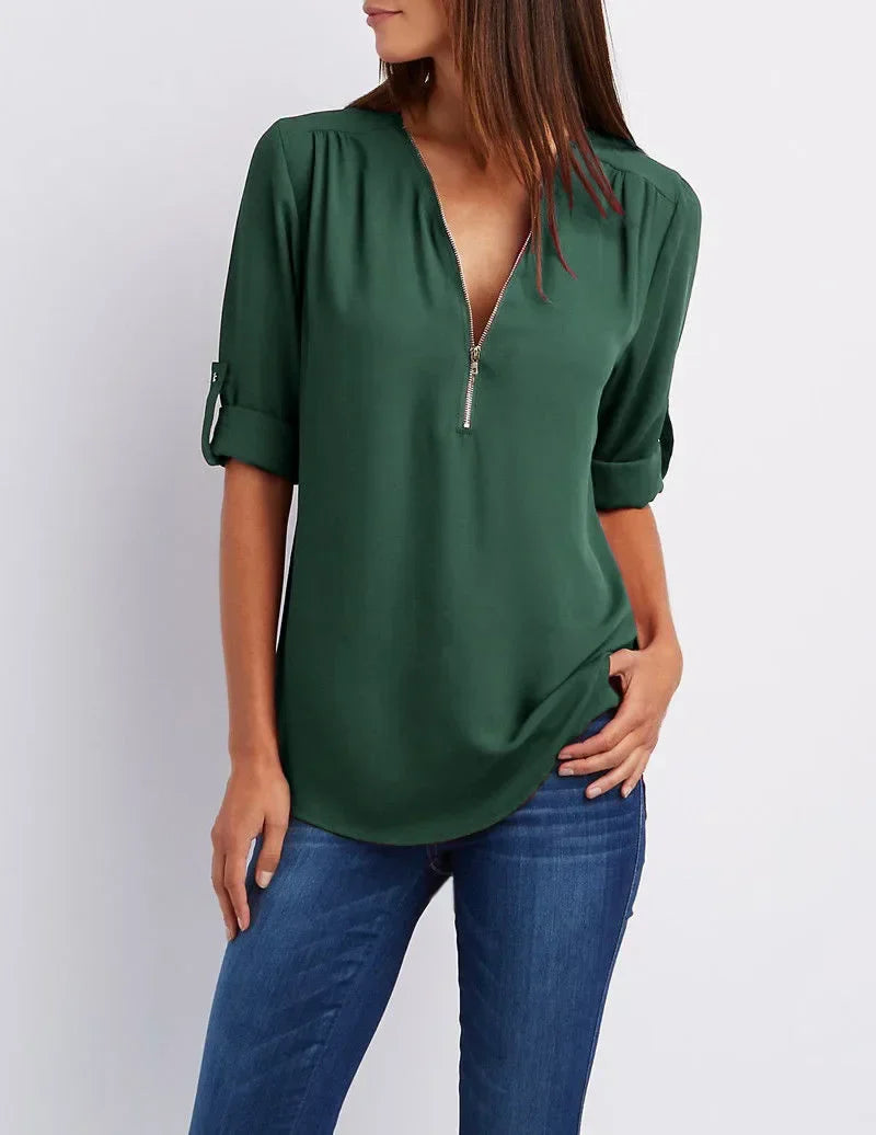 LANA™ | Ronja – Elegant topp med dragkedja