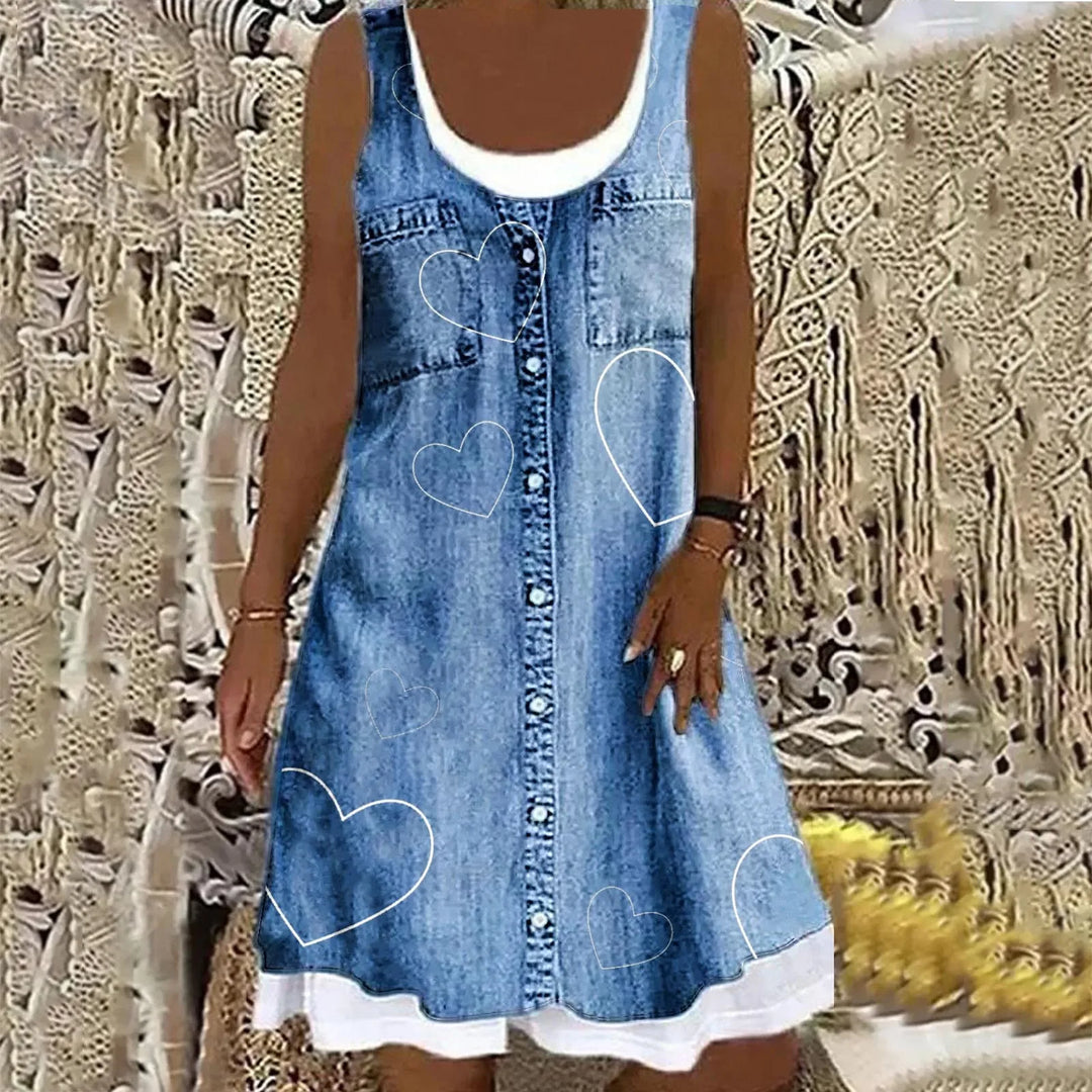 LANA™ | Viola - Mjuk och Elegant Denimklänning