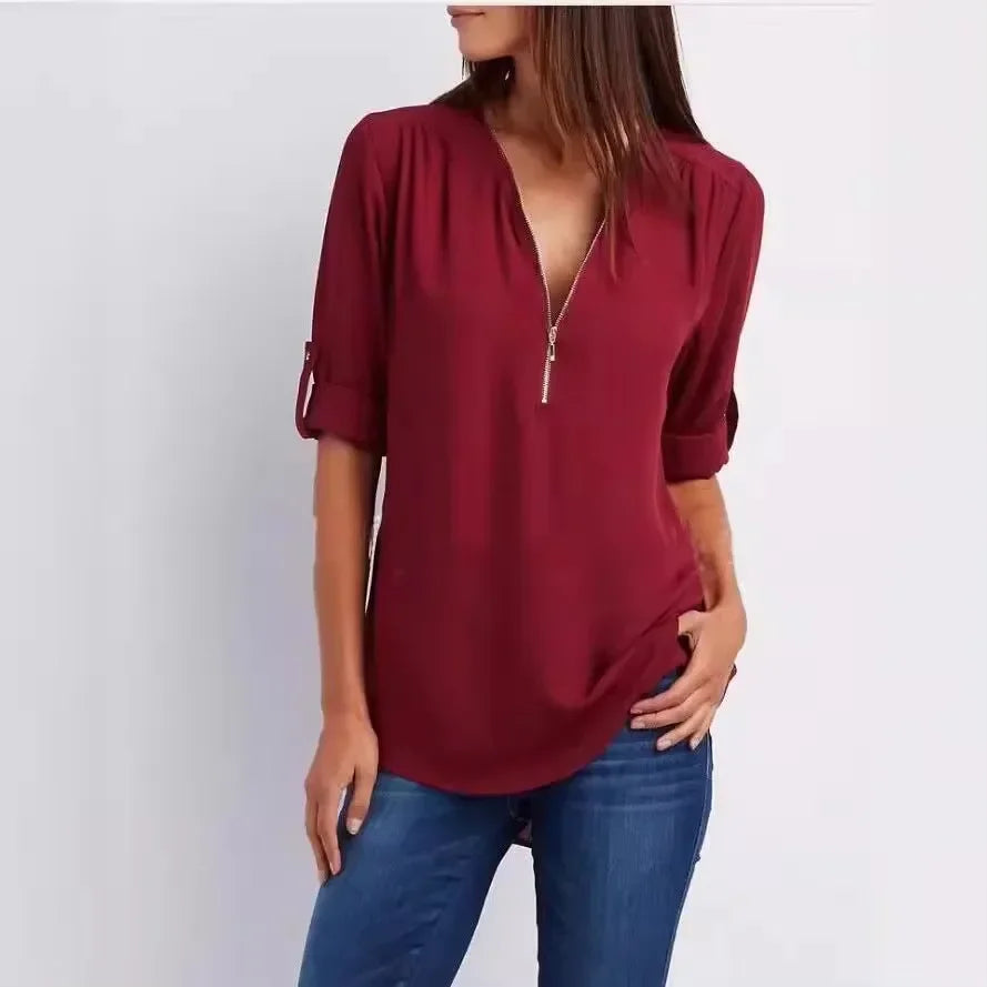 LANA™ | Ronja – Elegant topp med dragkedja