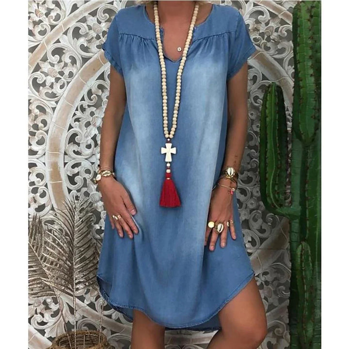 LANA™ | Tyra - Avslappnad Denim Sommarklänning