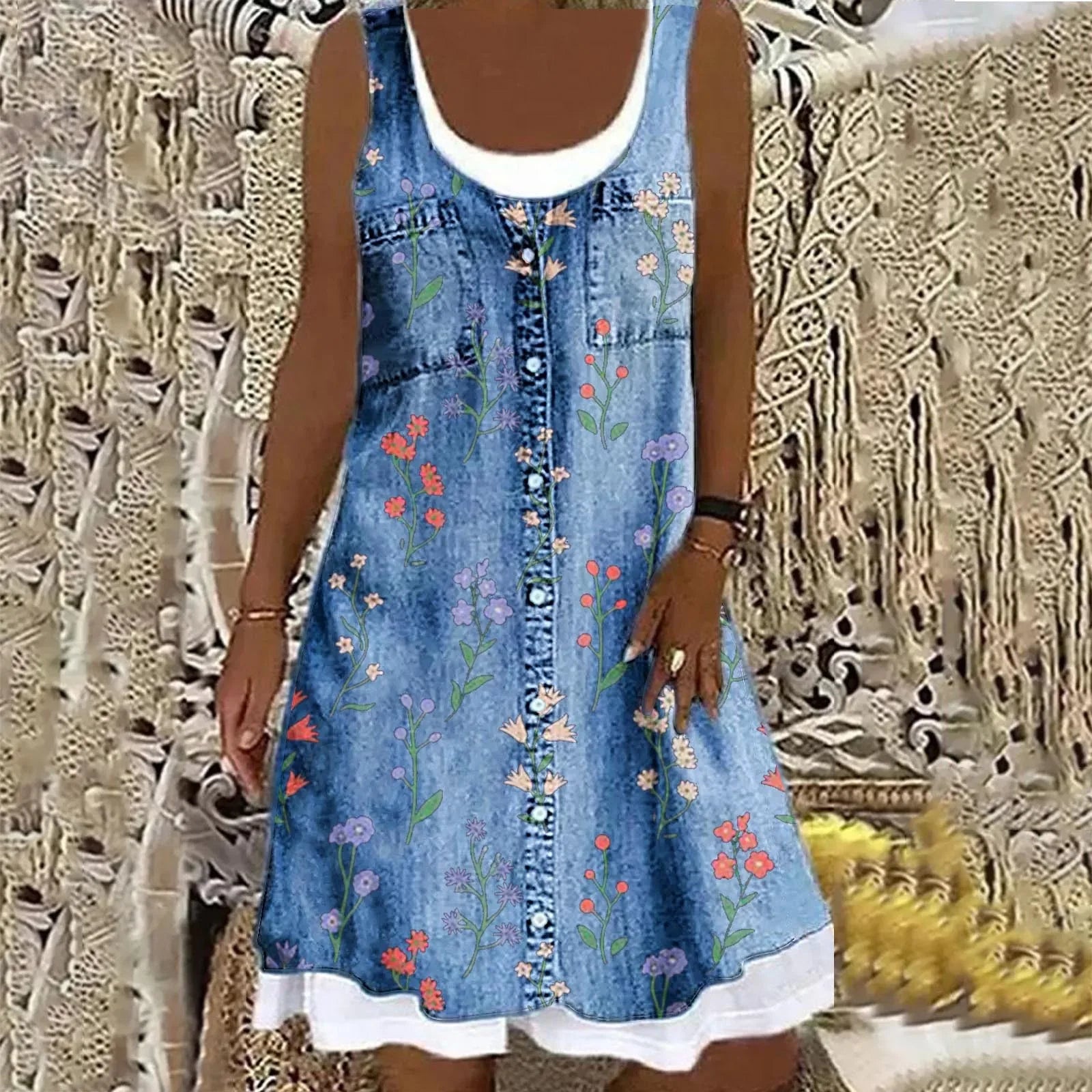 LANA™ | Viola - Mjuk och Elegant Denimklänning