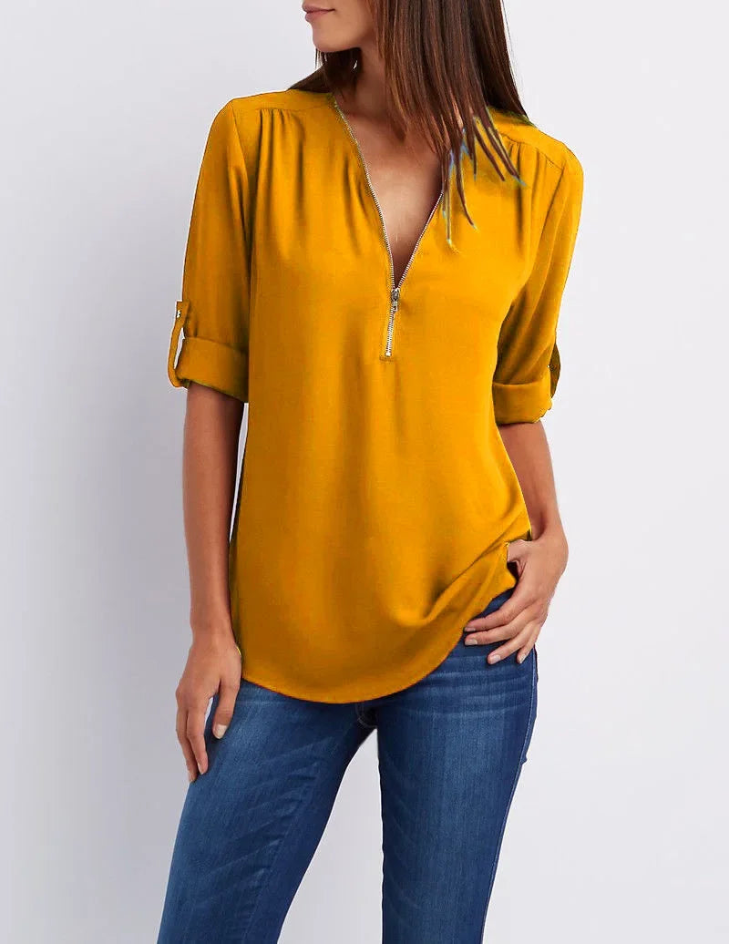 LANA™ | Ronja – Elegant topp med dragkedja