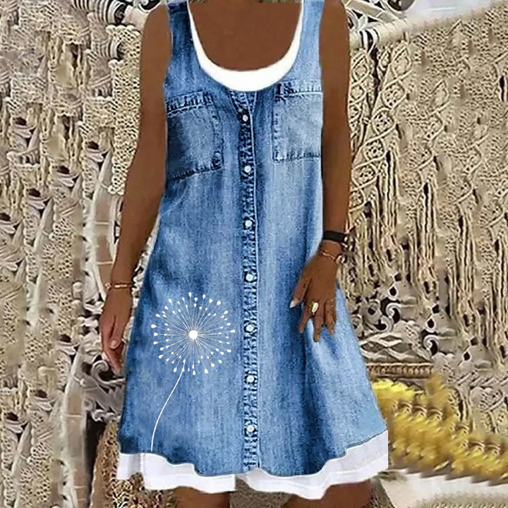 LANA™ | Viola - Mjuk och Elegant Denimklänning