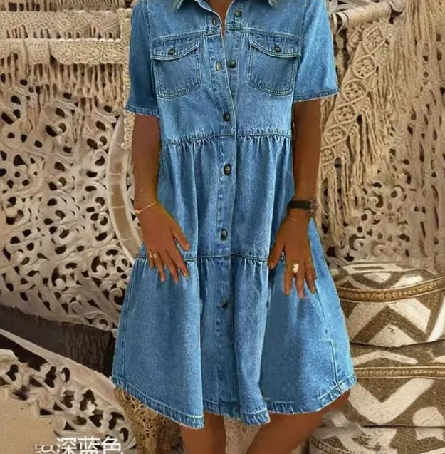 LANA™ | Amelia - Boho Denim Dress
