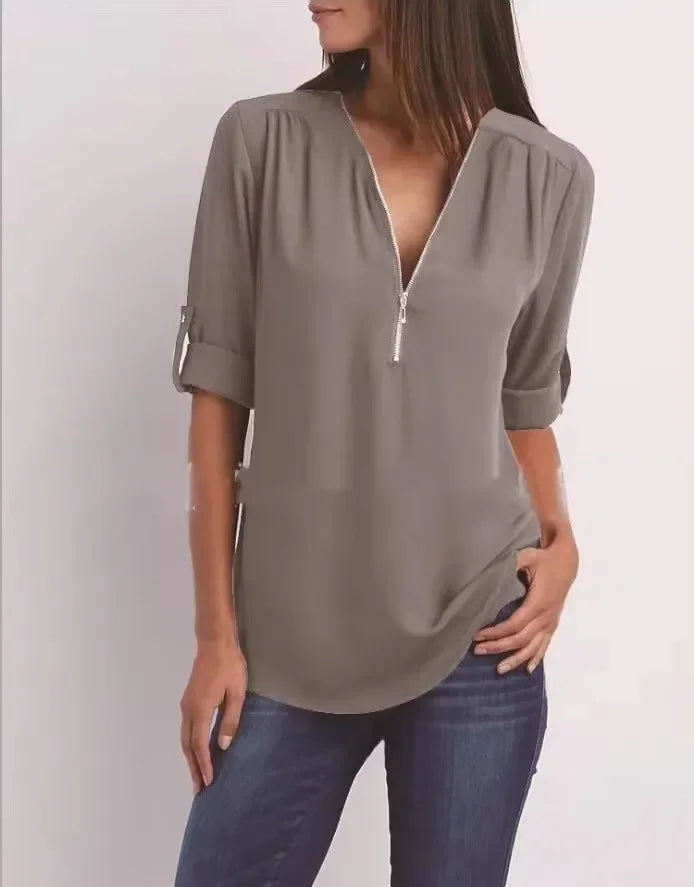 LANA™ | Ronja – Elegant topp med dragkedja