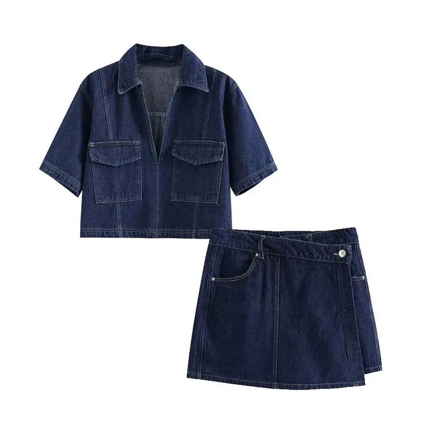 LANA™ | Emelie - Denimset med V-ringning