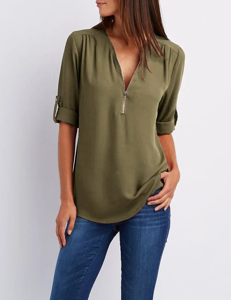 LANA™ | Ronja – Elegant topp med dragkedja