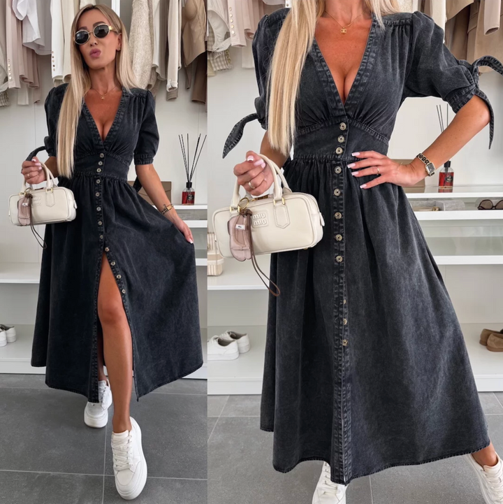Ella™  | Strålande denimklänning