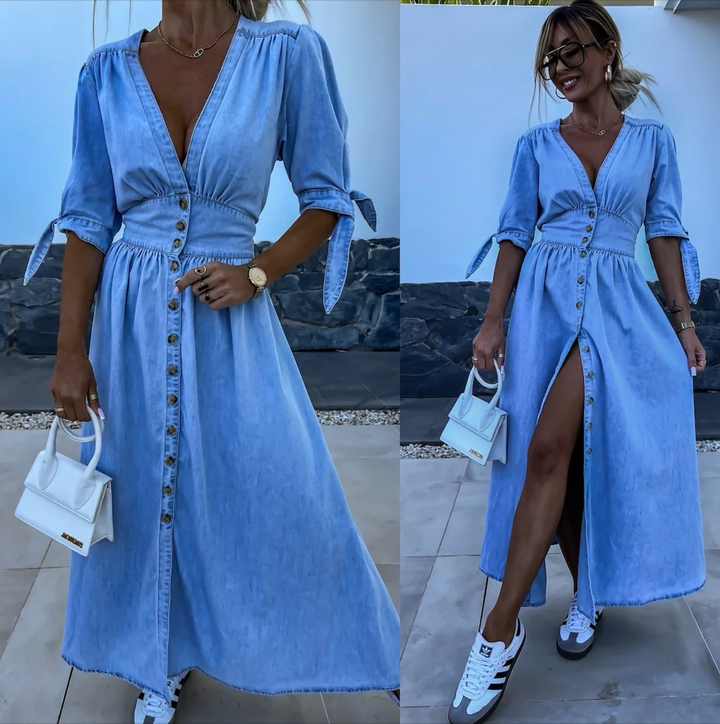 Ella™  | Strålande denimklänning