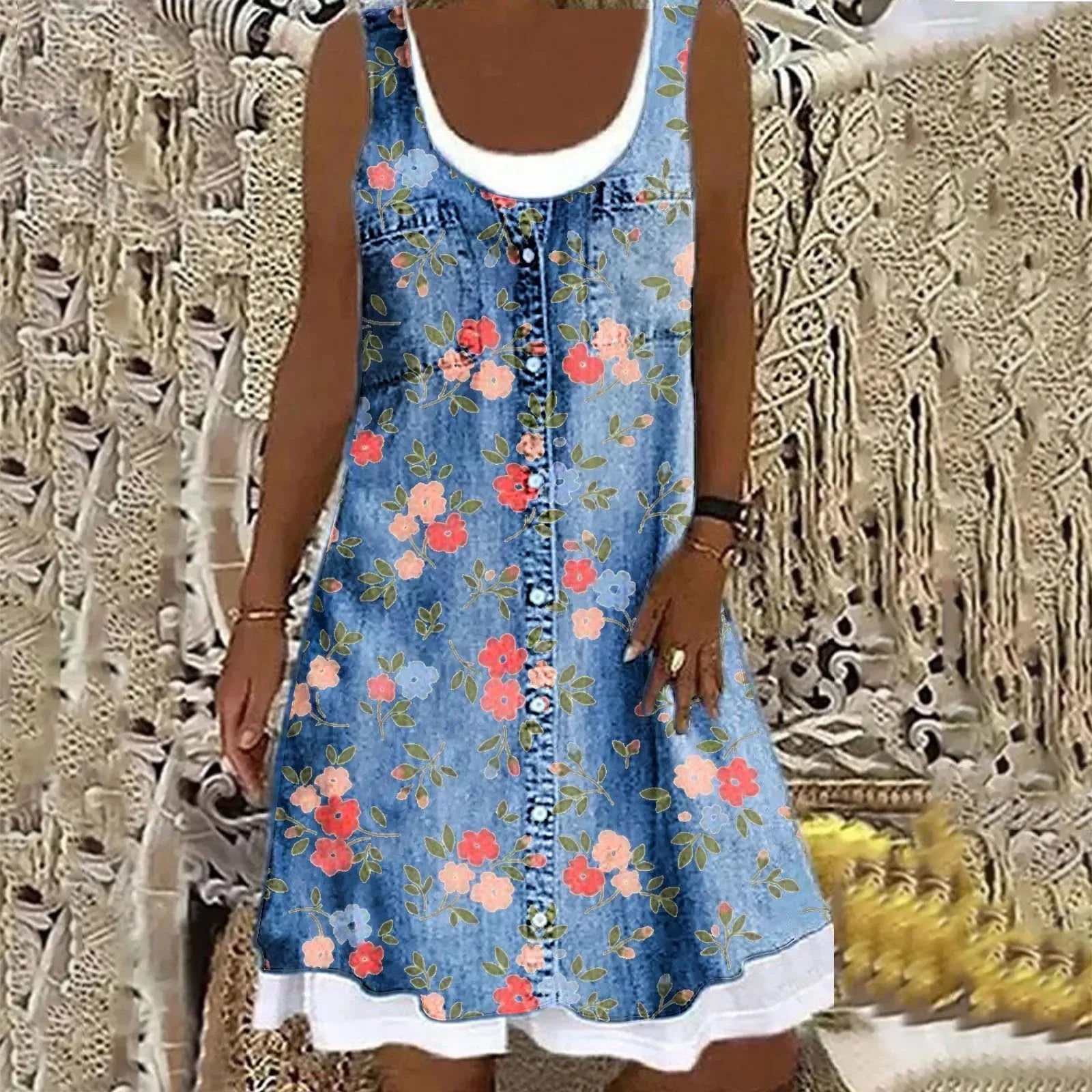 LANA™ | Viola - Mjuk och Elegant Denimklänning