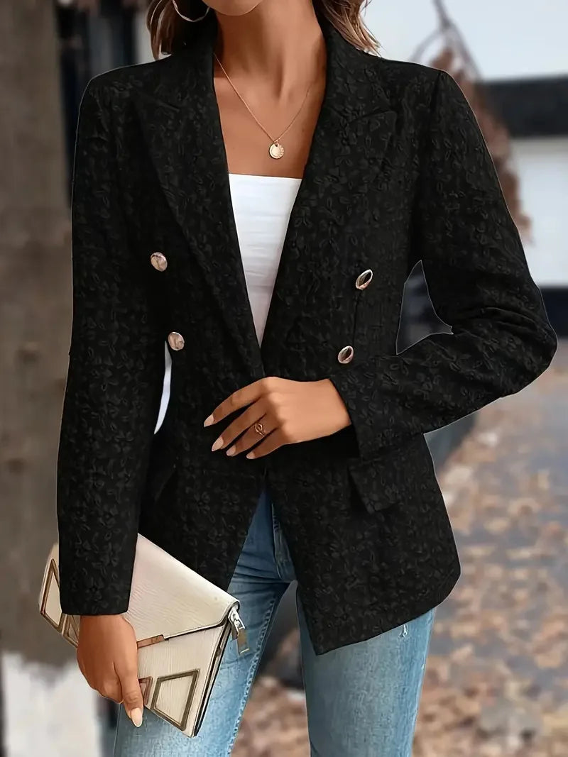 Savannah™ - Stilig Dubbelknäppt Vintage Blazer med Fickor