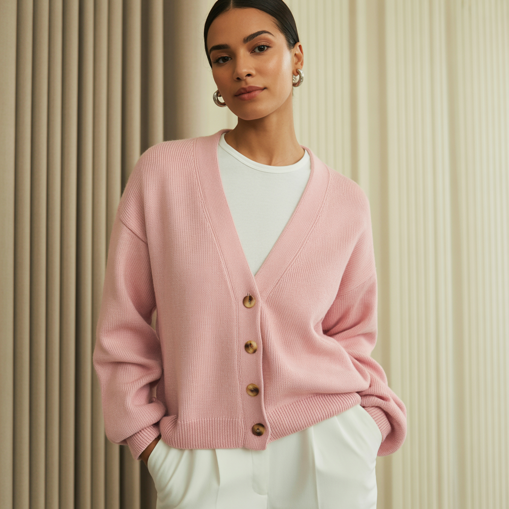Avslappnad höstcardigan för kvinnor