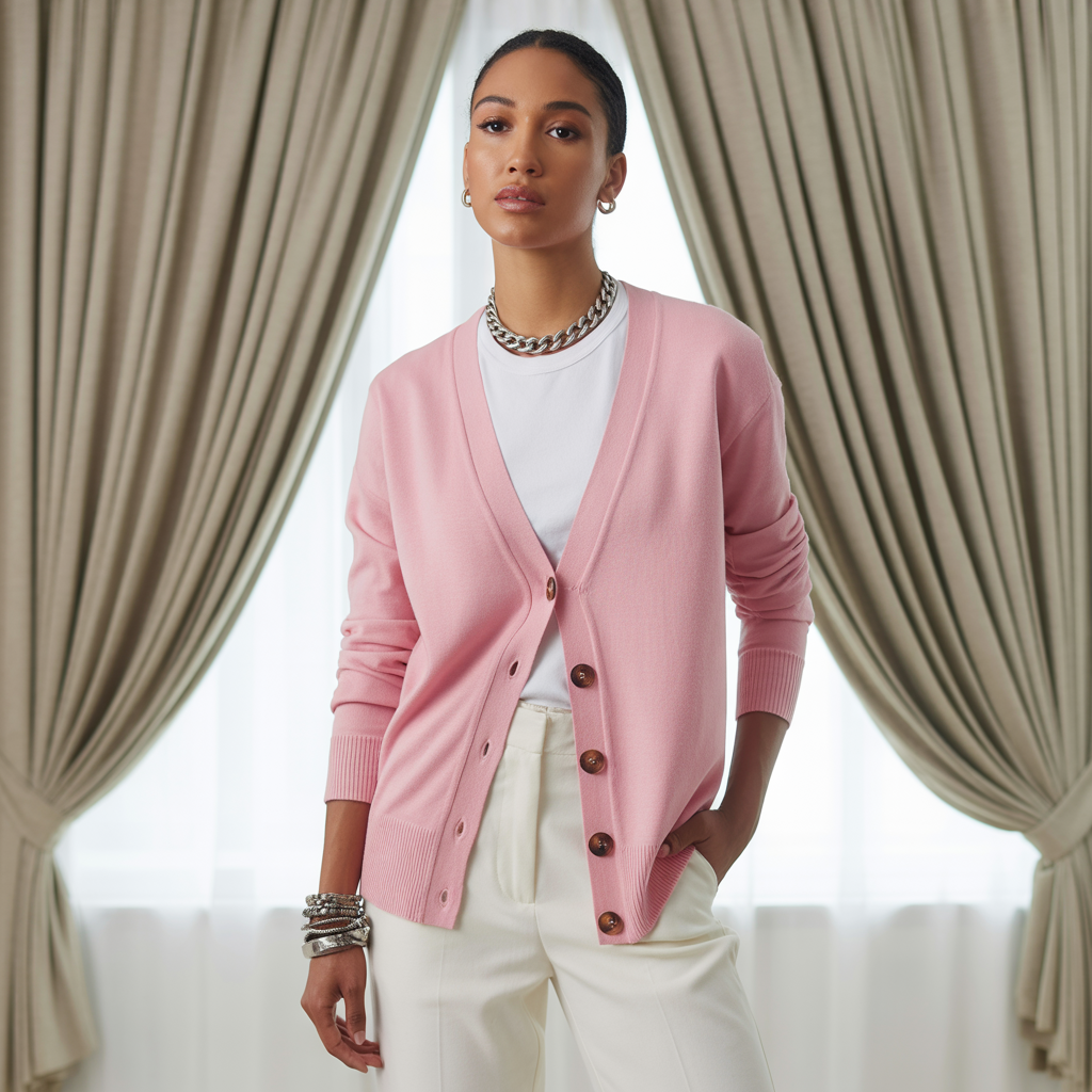 Avslappnad höstcardigan för kvinnor