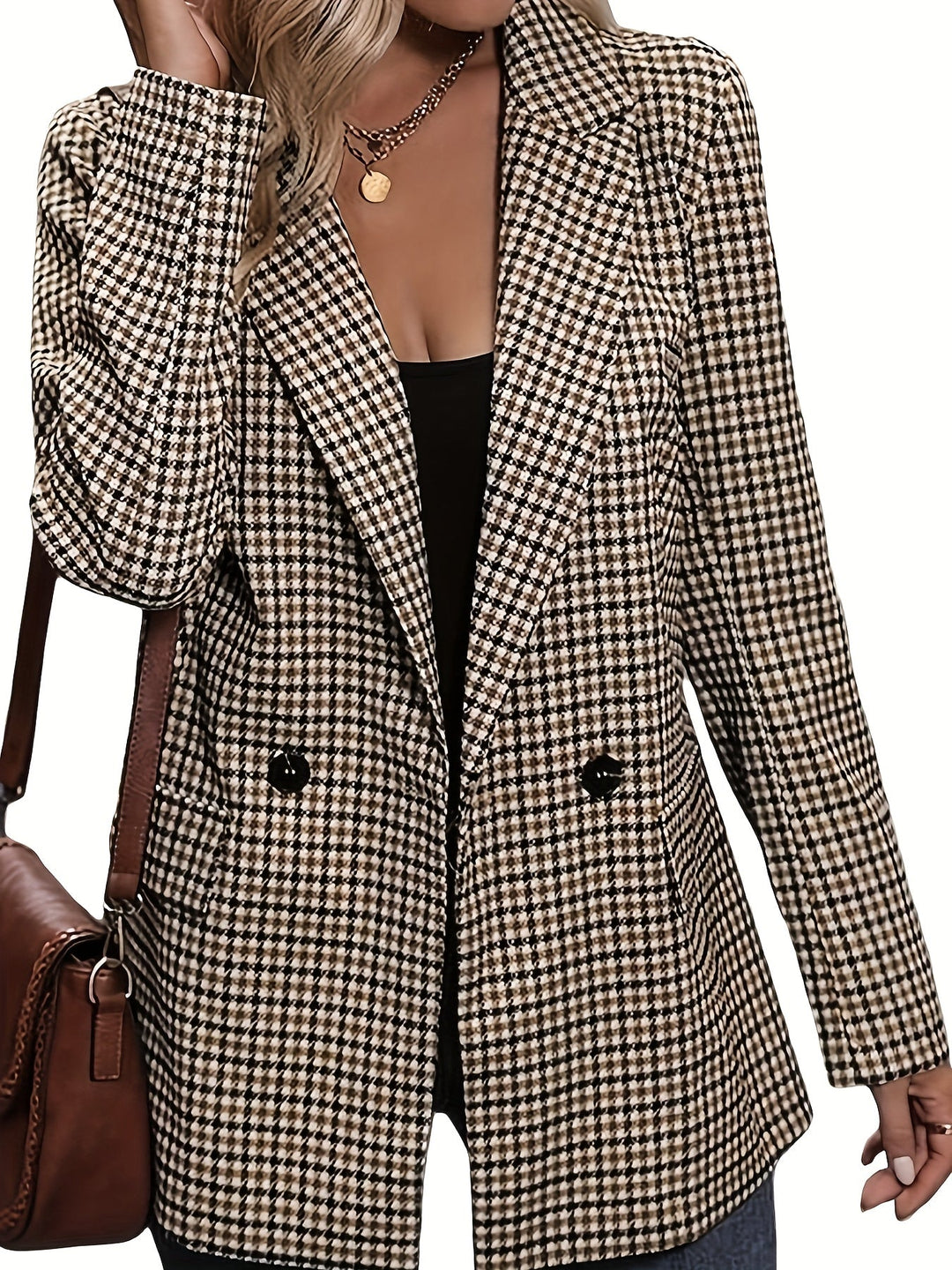 Luna™ - Elegant Rutigt Blazer