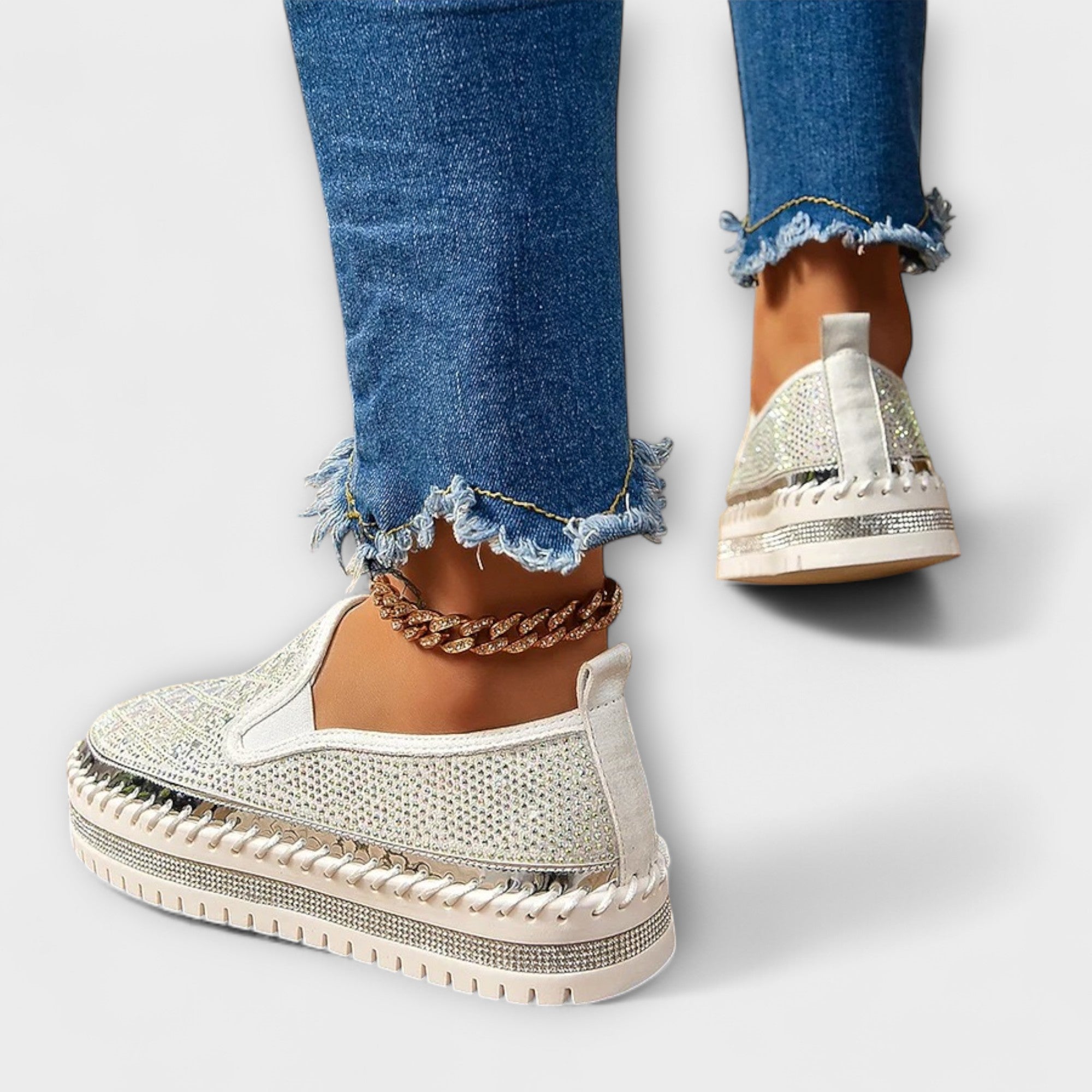 Vada | Slip-ons med lyxigt glansmönster