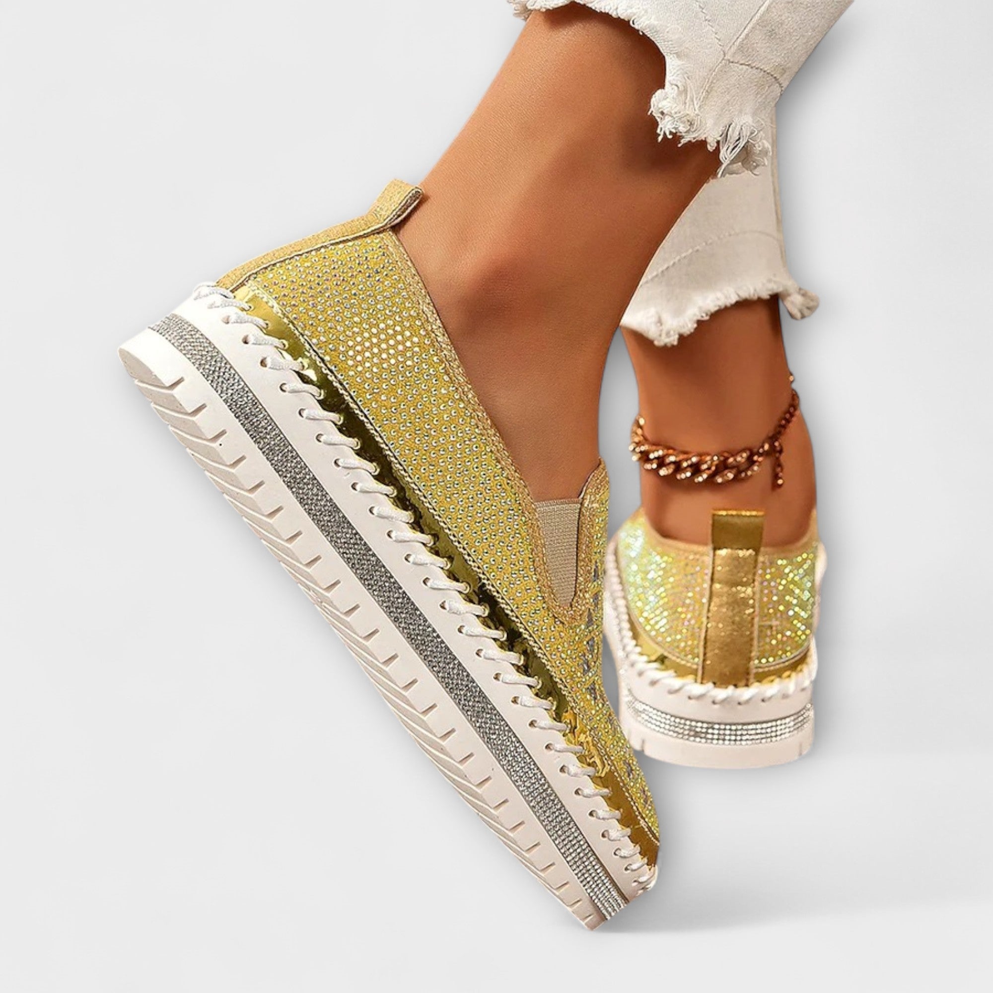 Vada | Slip-ons med lyxigt glansmönster