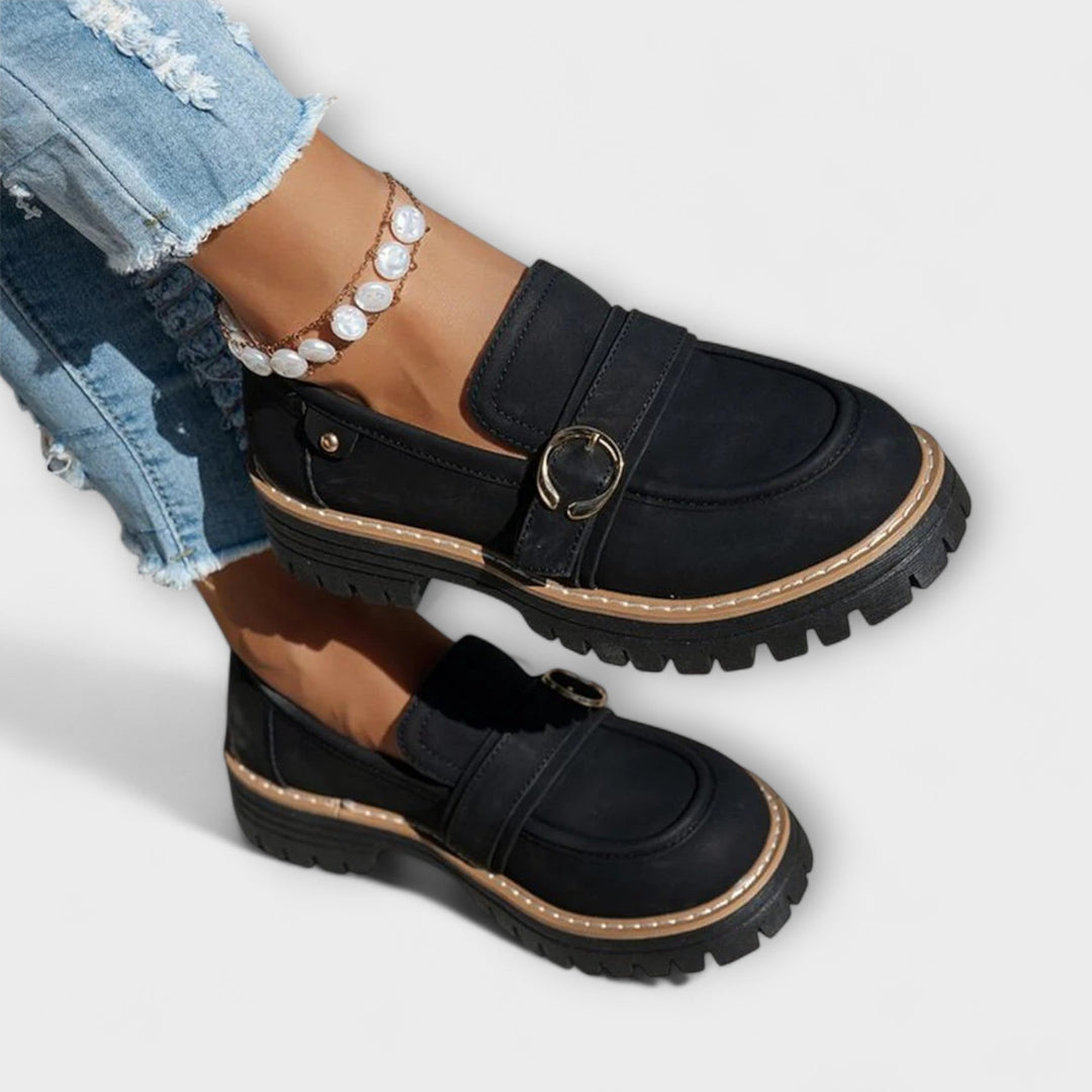 Lora – Avslappnade Loafers med Rund Tå