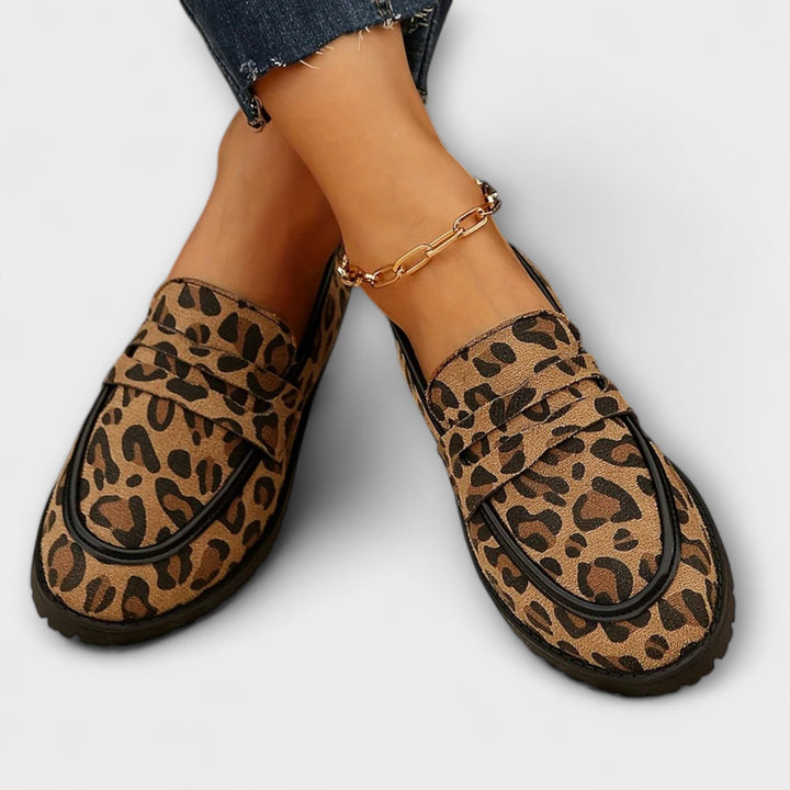 Mireille | Loafers med djurtryck och markerad kant