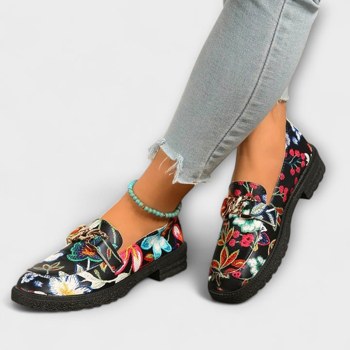 Orla | Loafers med blommönster