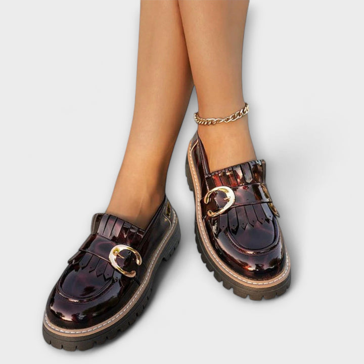 Nova | Chunky loafers med spänne och fransar