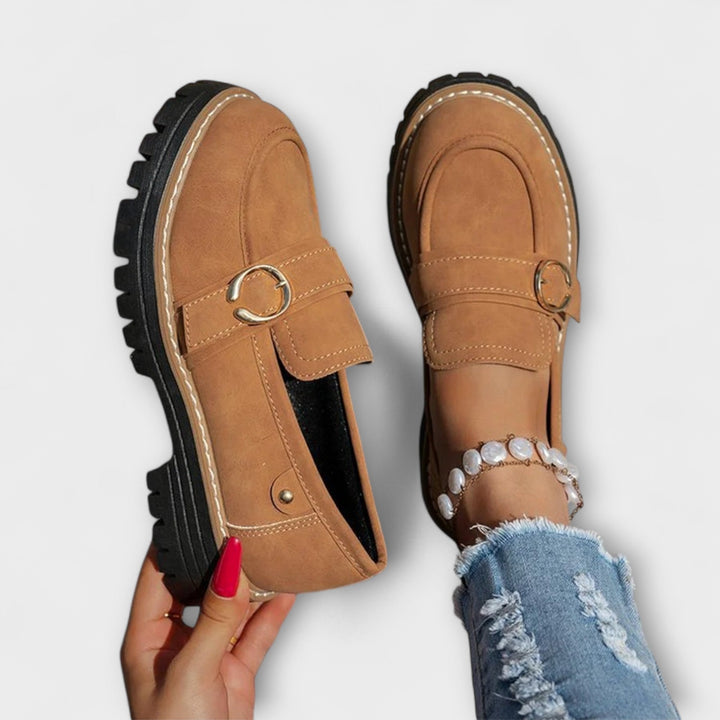 Lora – Avslappnade Loafers med Rund Tå