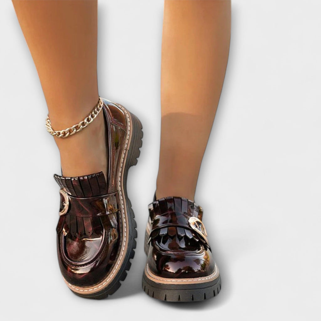 Nova | Chunky loafers med spänne och fransar