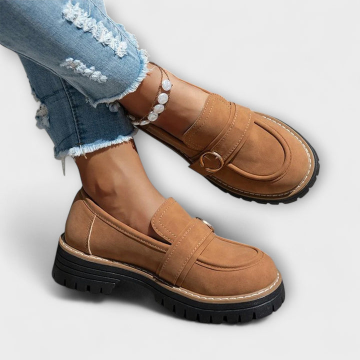 Lora – Avslappnade Loafers med Rund Tå