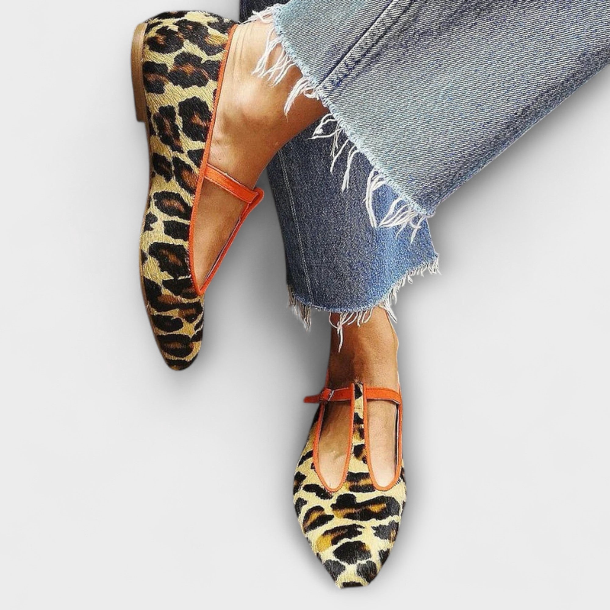 Gaia | Elegant Djurmönster T-bar Skor