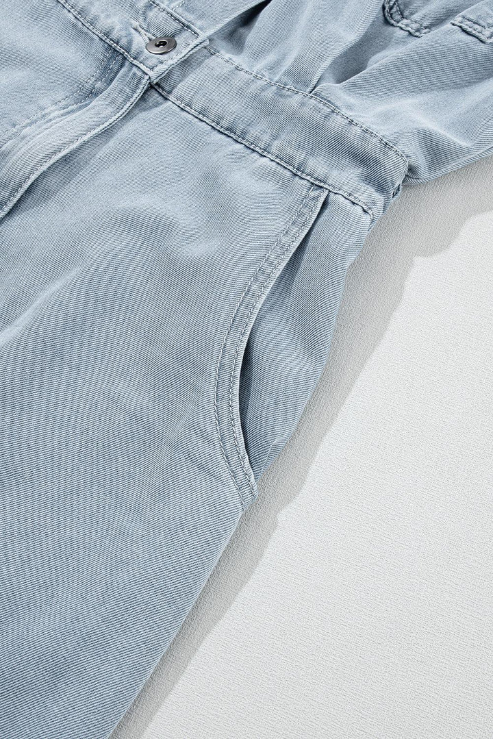 LANA™ | Isabelle - Denimklänning med eleganta, korta fladdermusärmar