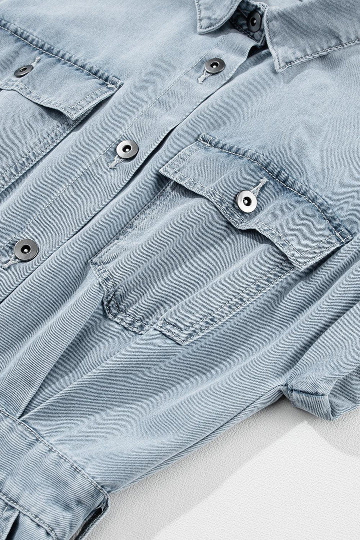 LANA™ | Isabelle - Denimklänning med eleganta, korta fladdermusärmar