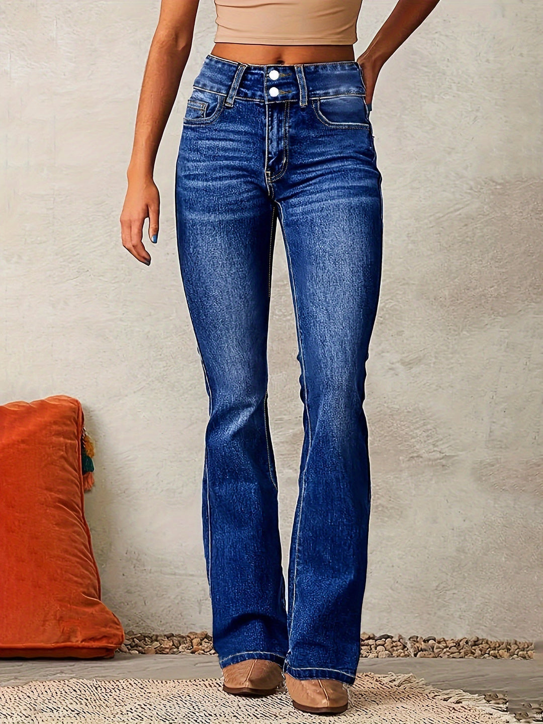 Aya | Högmidjade flare jeans