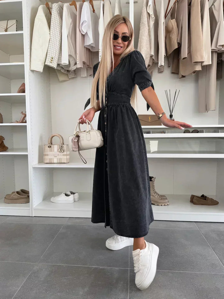 Ella™  | Strålande denimklänning