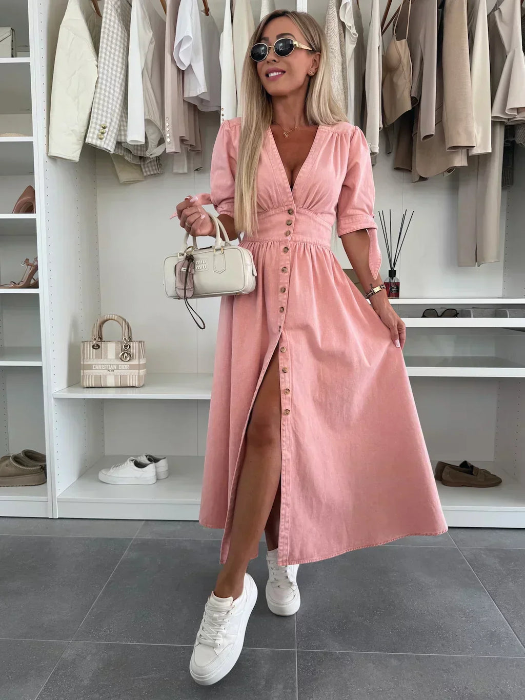 Ella™  | Strålande denimklänning