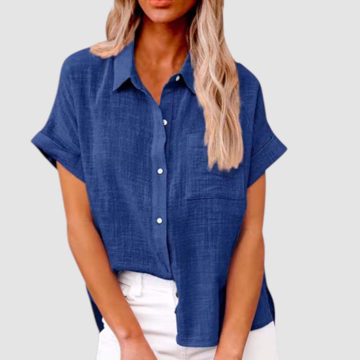 LANA™ | Lova – Kortärmad skjorta i mjuk viskosblandning