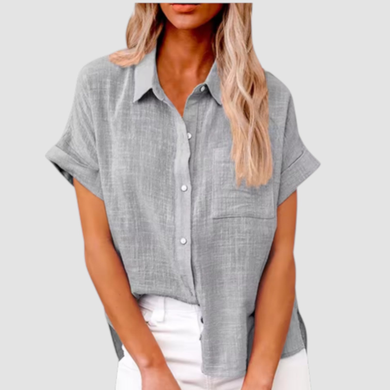 LANA™ | Lova – Kortärmad skjorta i mjuk viskosblandning