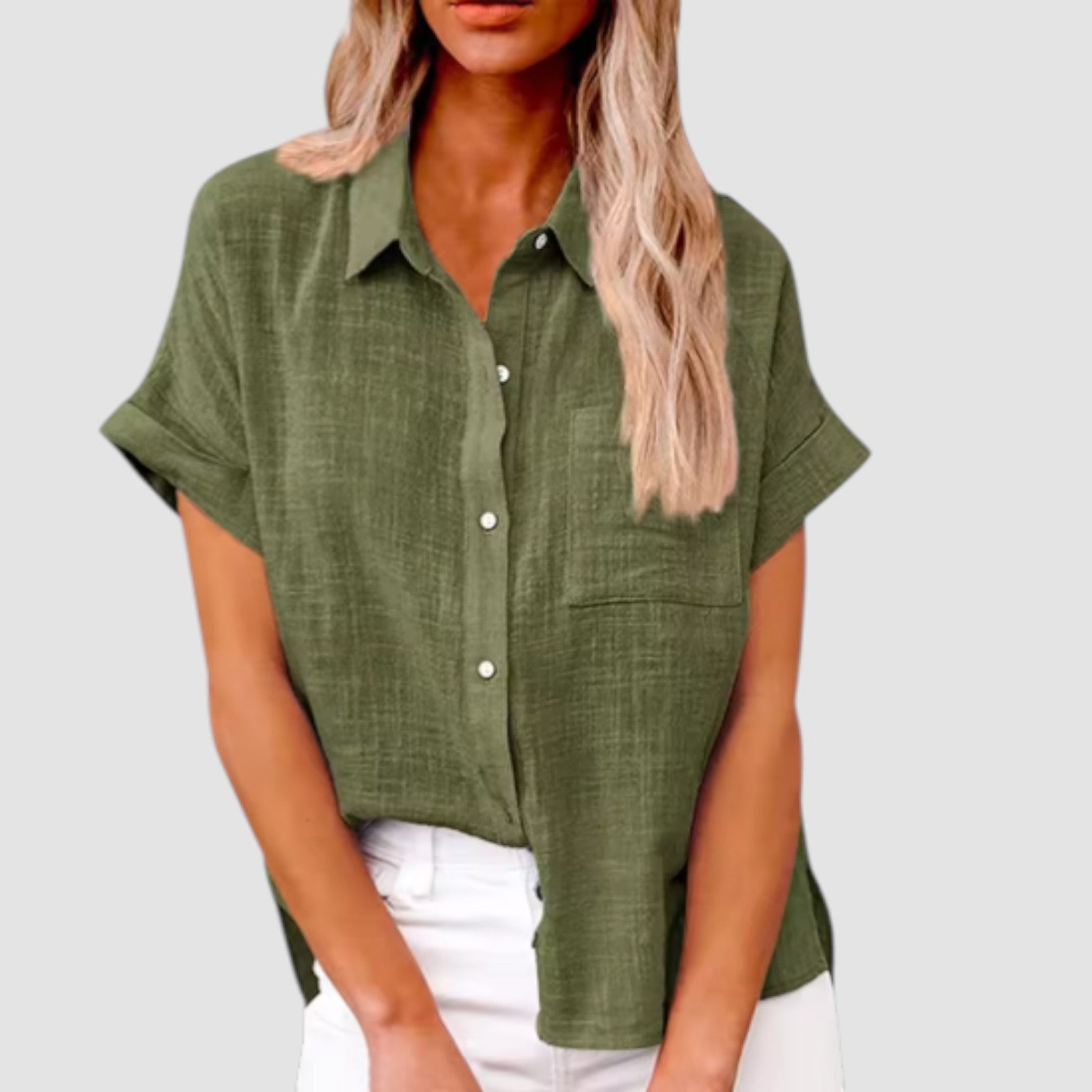 LANA™ | Lova – Kortärmad skjorta i mjuk viskosblandning