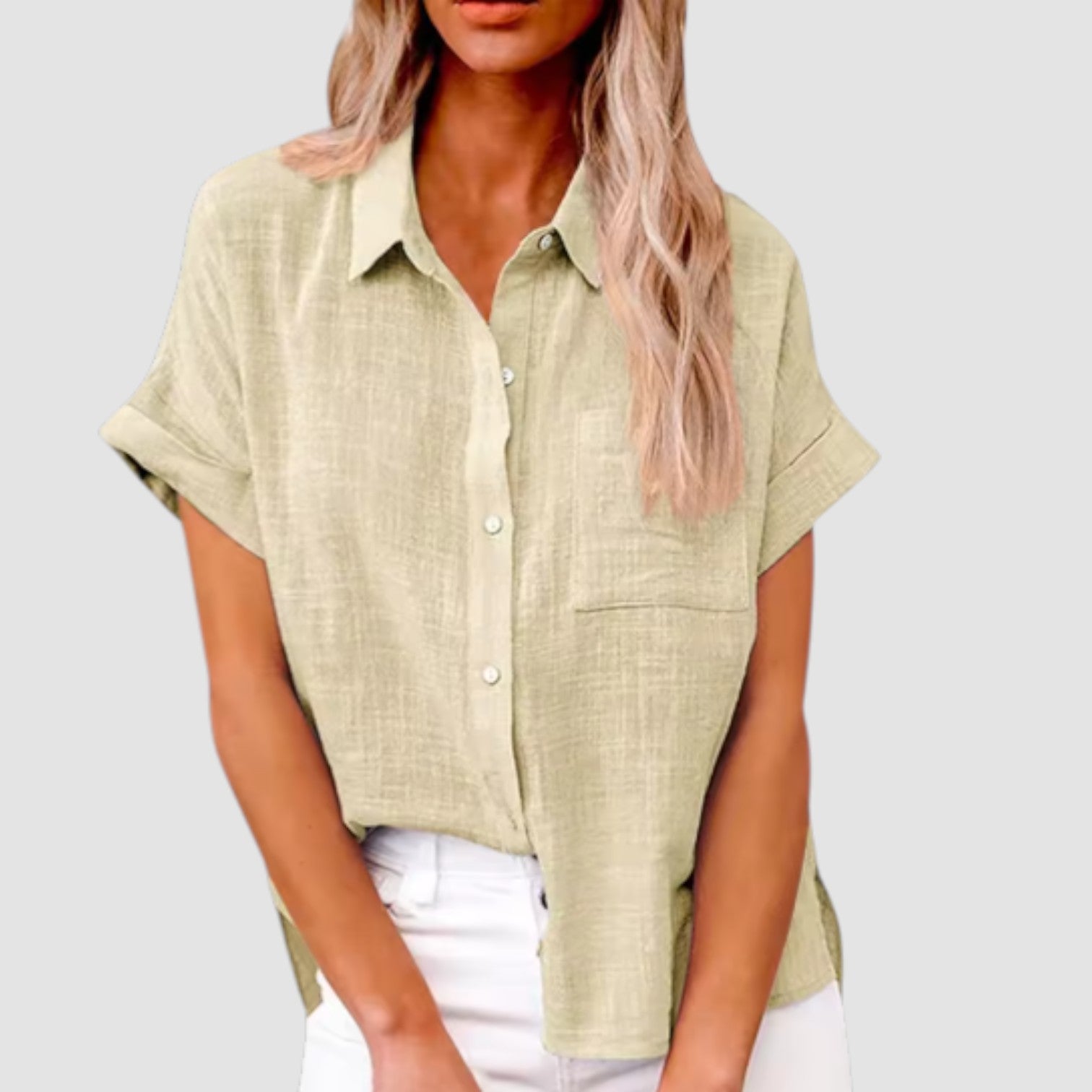 LANA™ | Lova – Kortärmad skjorta i mjuk viskosblandning