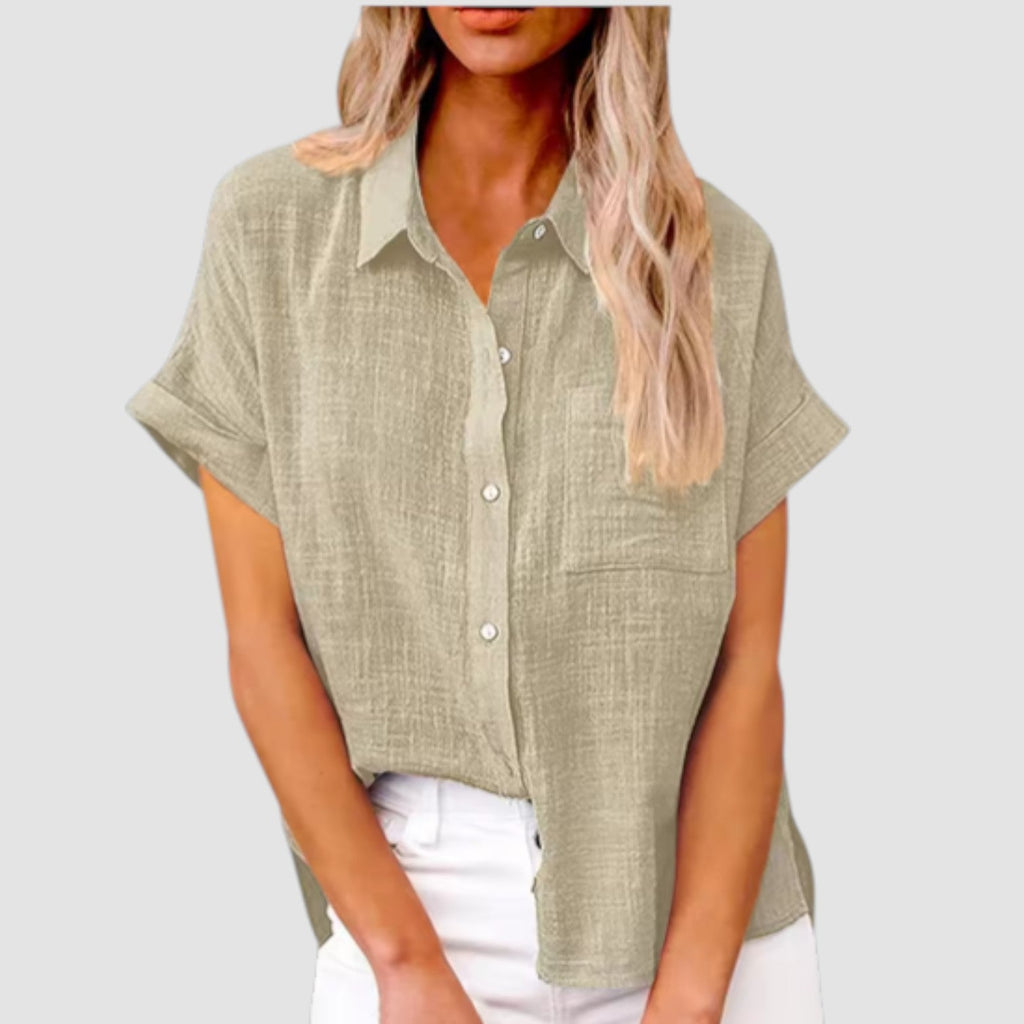 LANA™ | Lova – Kortärmad skjorta i mjuk viskosblandning