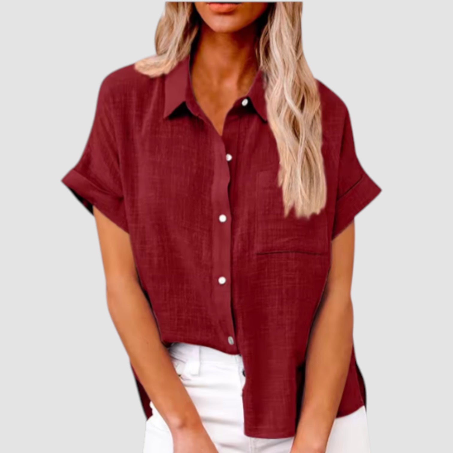 LANA™ | Lova – Kortärmad skjorta i mjuk viskosblandning