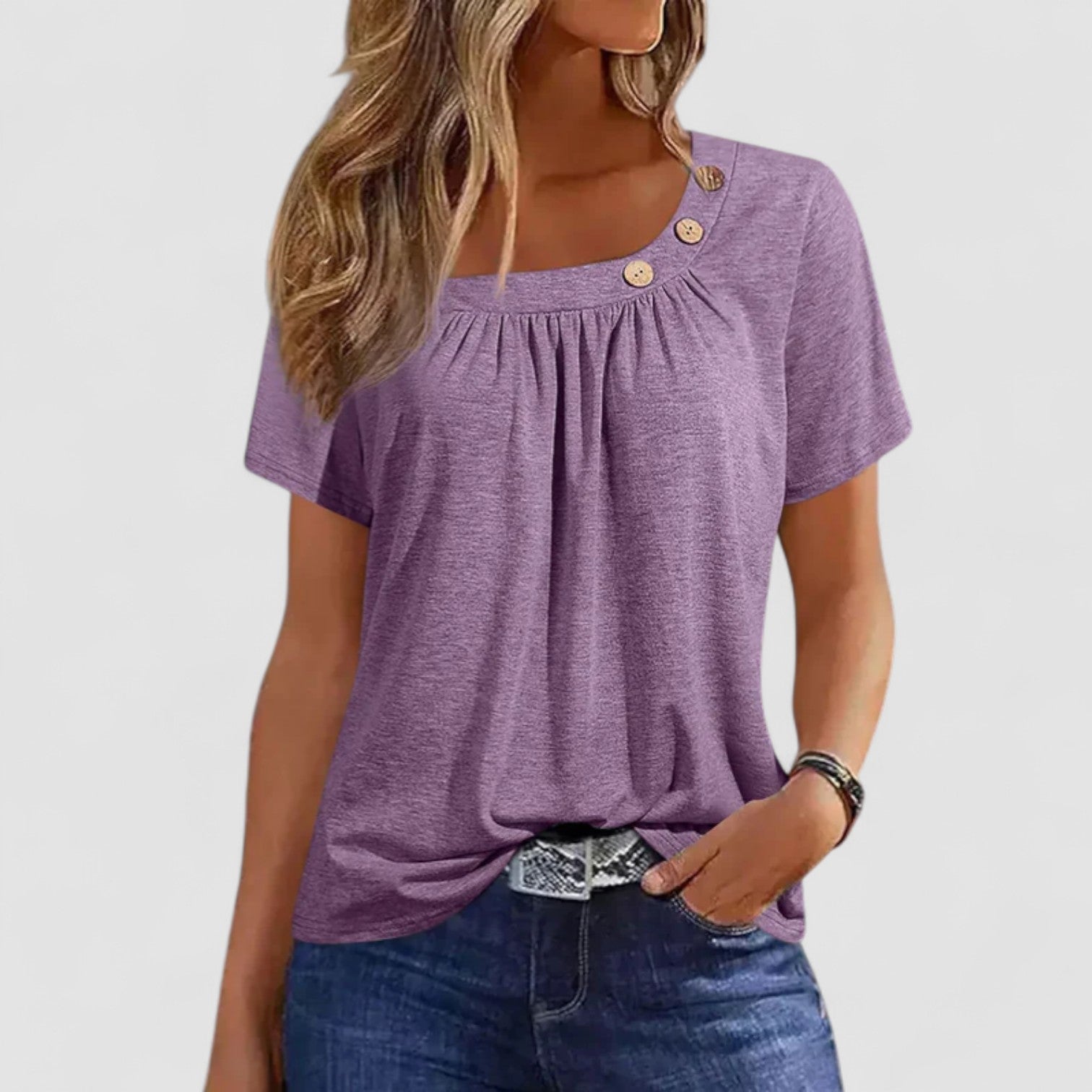 LANA™ | Elin – Kortärmad topp i mjuk linneblandning