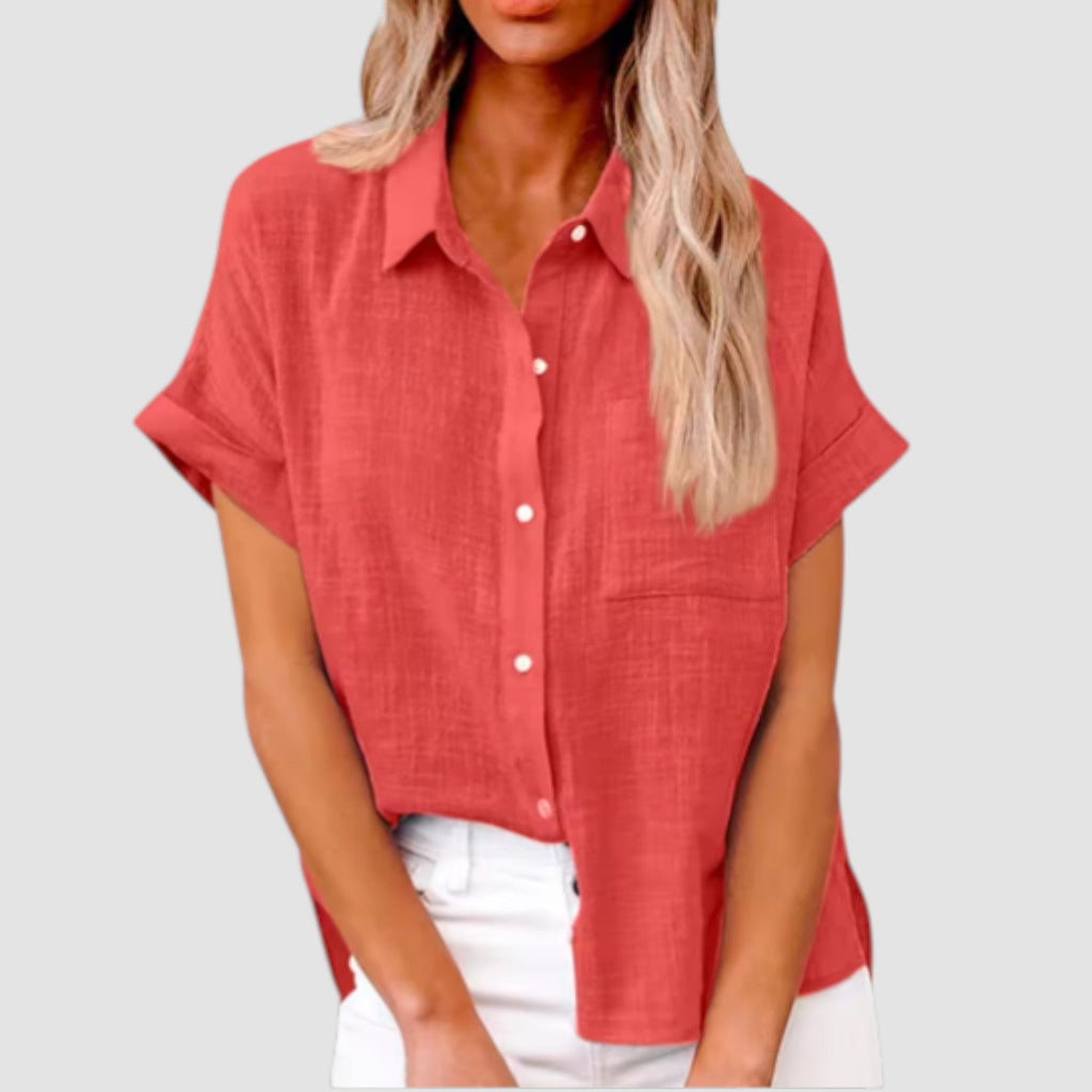 LANA™ | Lova – Kortärmad skjorta i mjuk viskosblandning