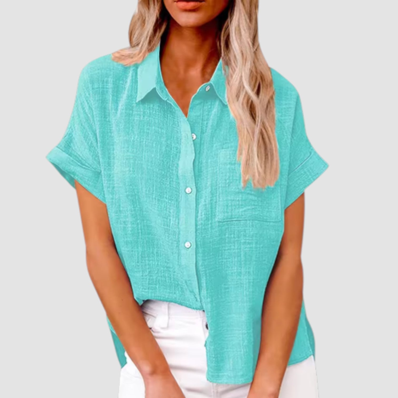 LANA™ | Lova – Kortärmad skjorta i mjuk viskosblandning