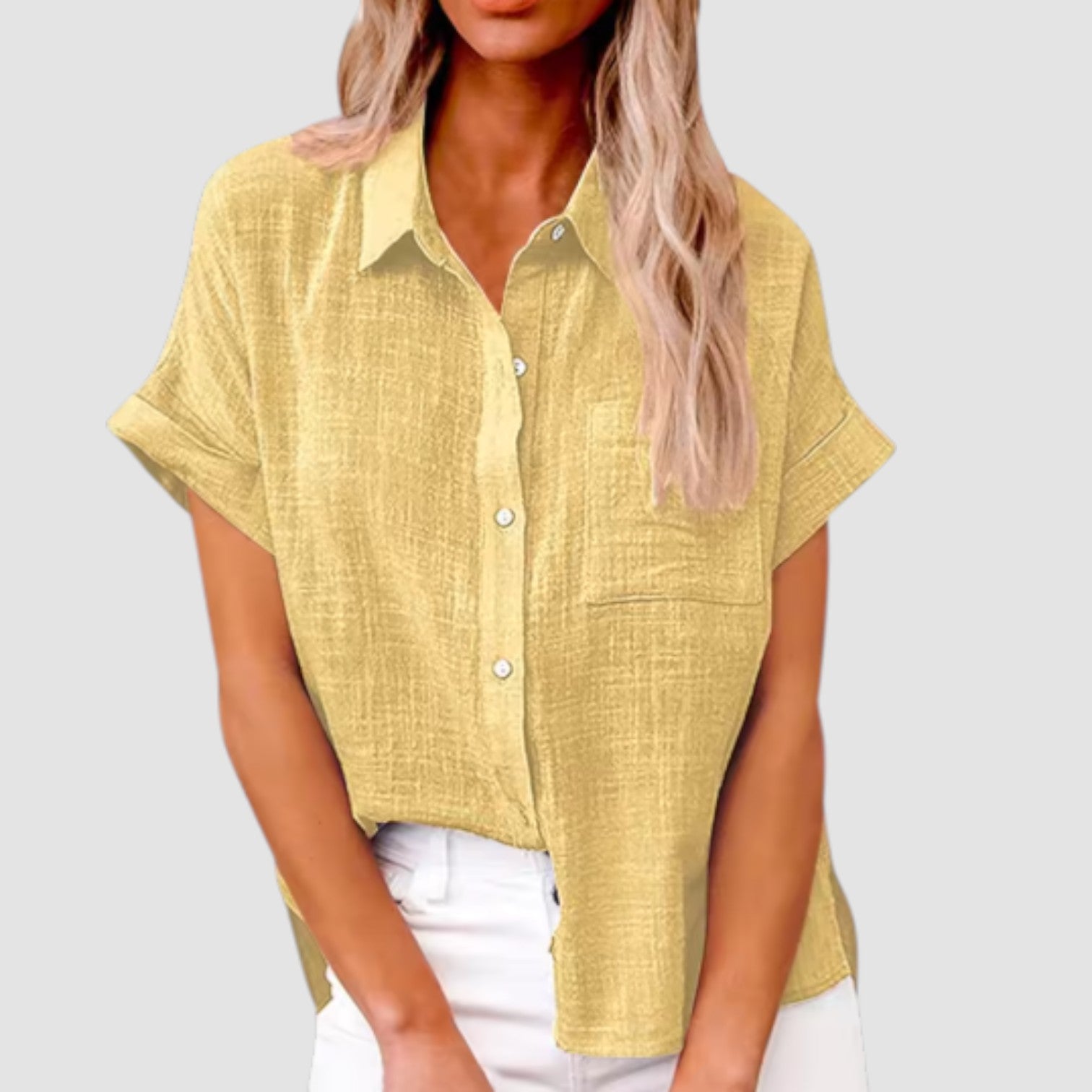 LANA™ | Lova – Kortärmad skjorta i mjuk viskosblandning