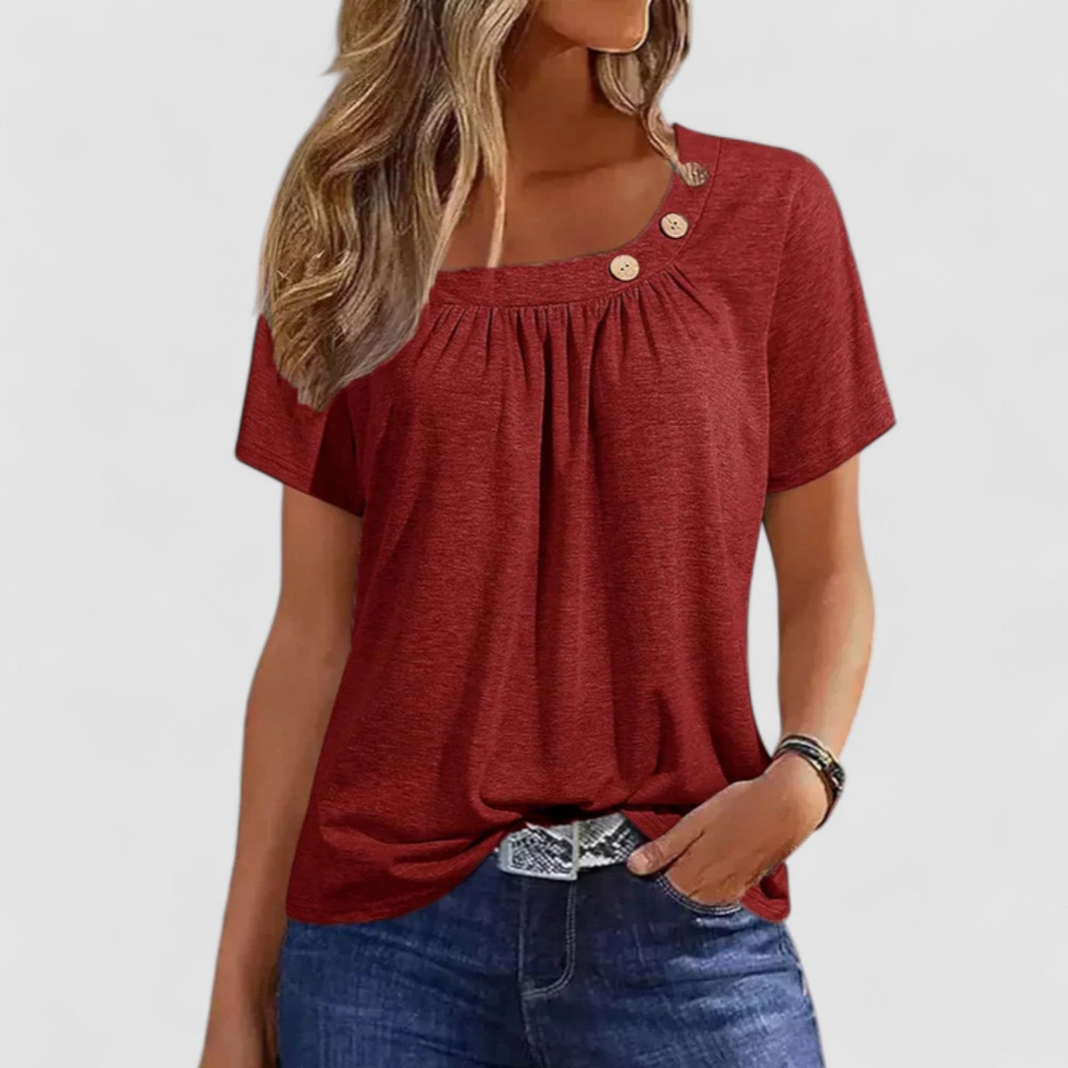 LANA™ | Elin – Kortärmad topp i mjuk linneblandning