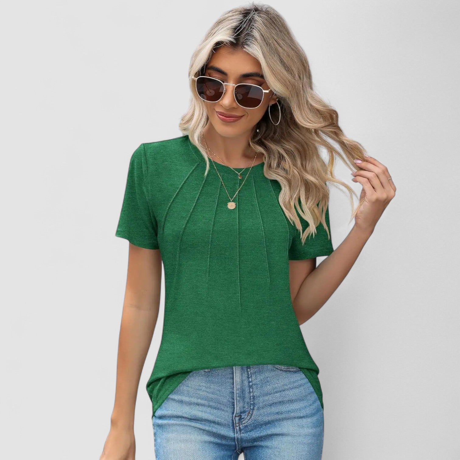 LANA™ | Noelie – Kortärmad topp med sömdetaljer