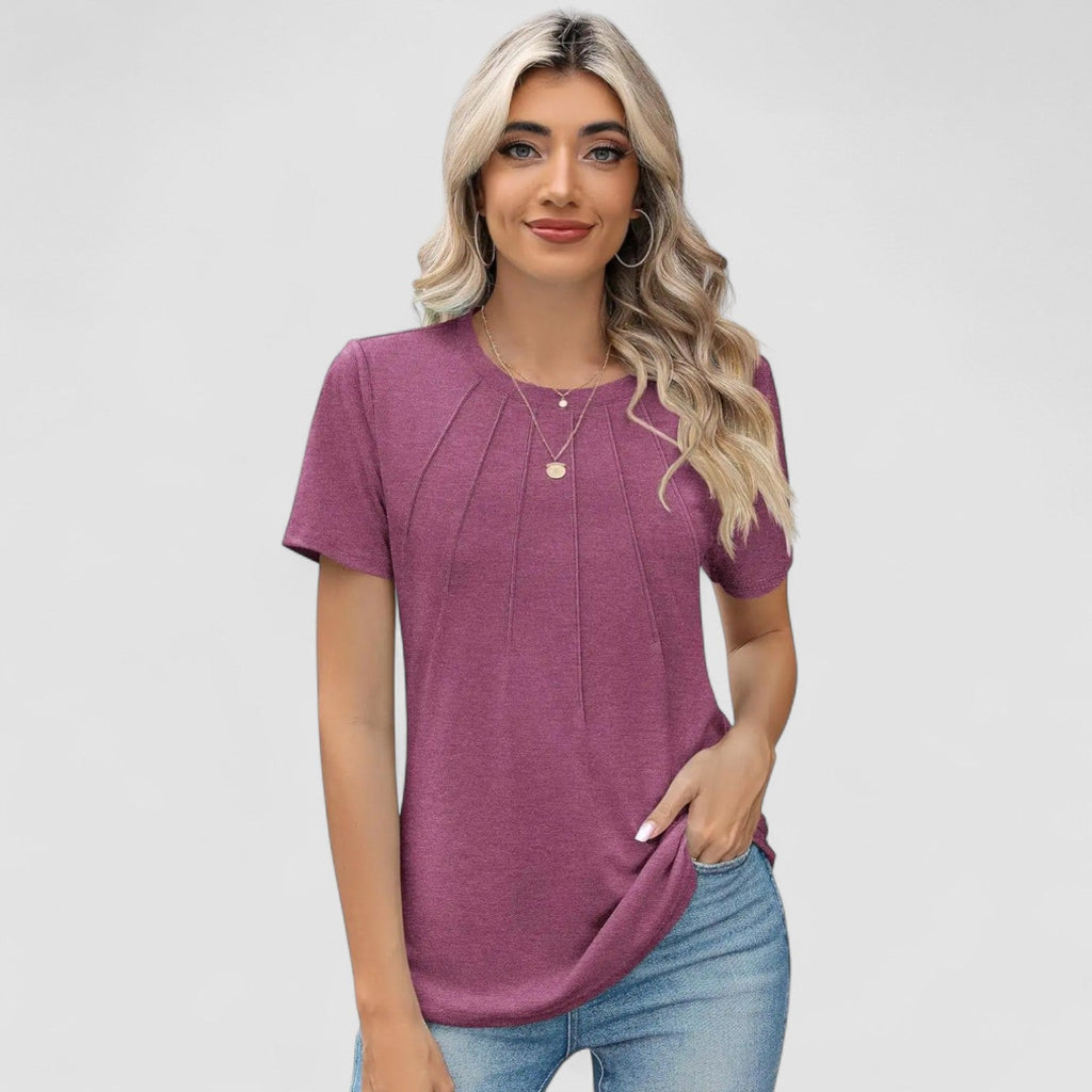 LANA™ | Noelie – Kortärmad topp med sömdetaljer
