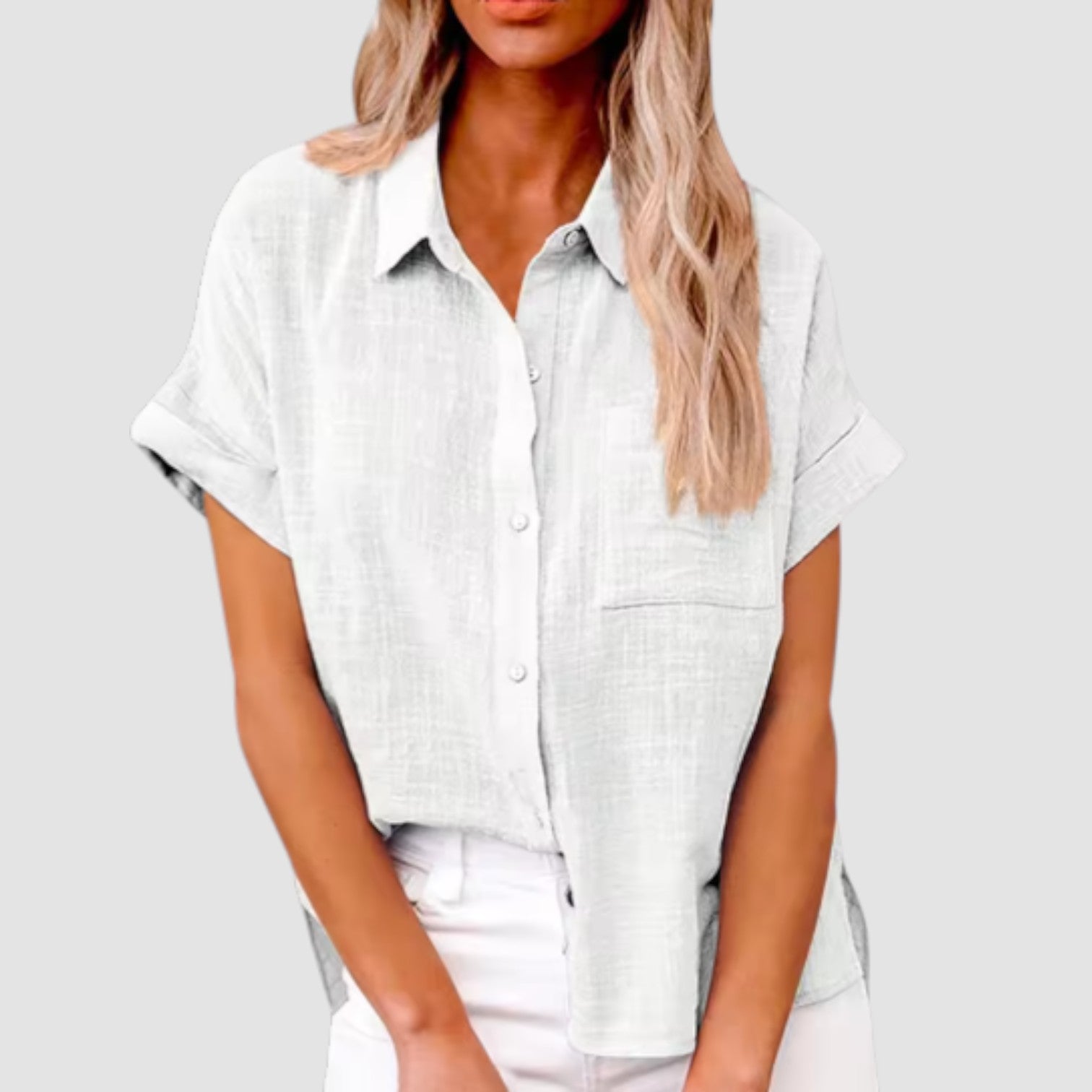 LANA™ | Lova – Kortärmad skjorta i mjuk viskosblandning