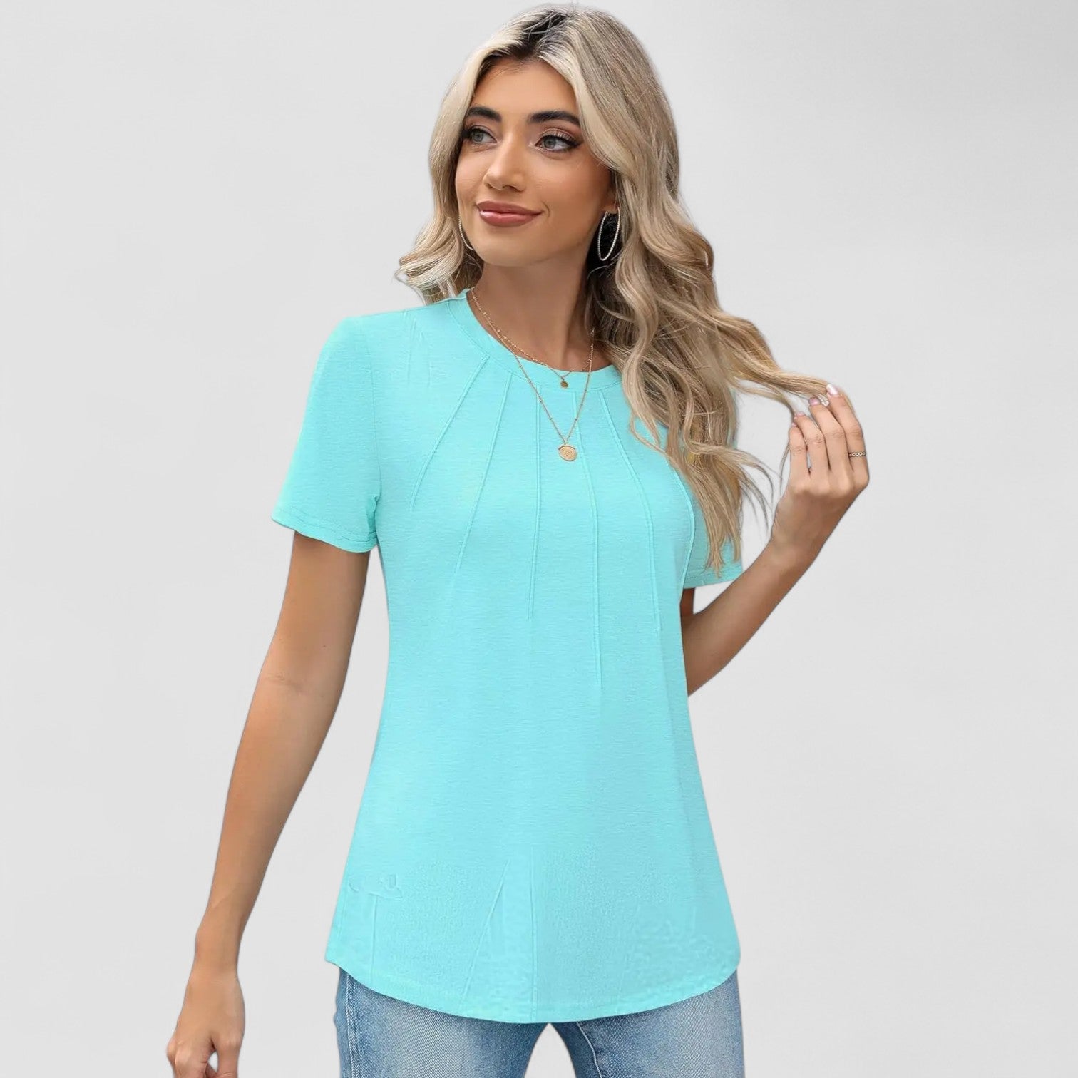 LANA™ | Noelie – Kortärmad topp med sömdetaljer