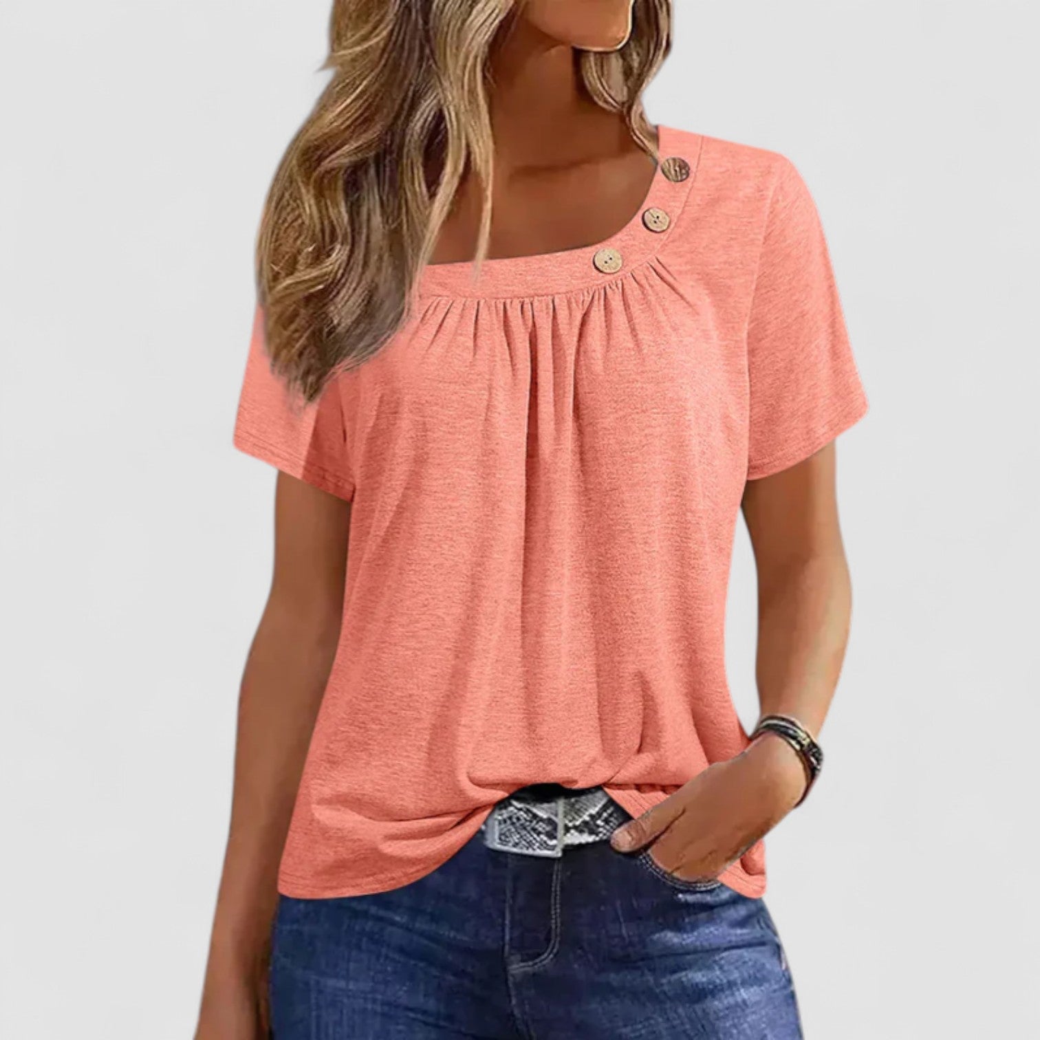 LANA™ | Elin – Kortärmad topp i mjuk linneblandning