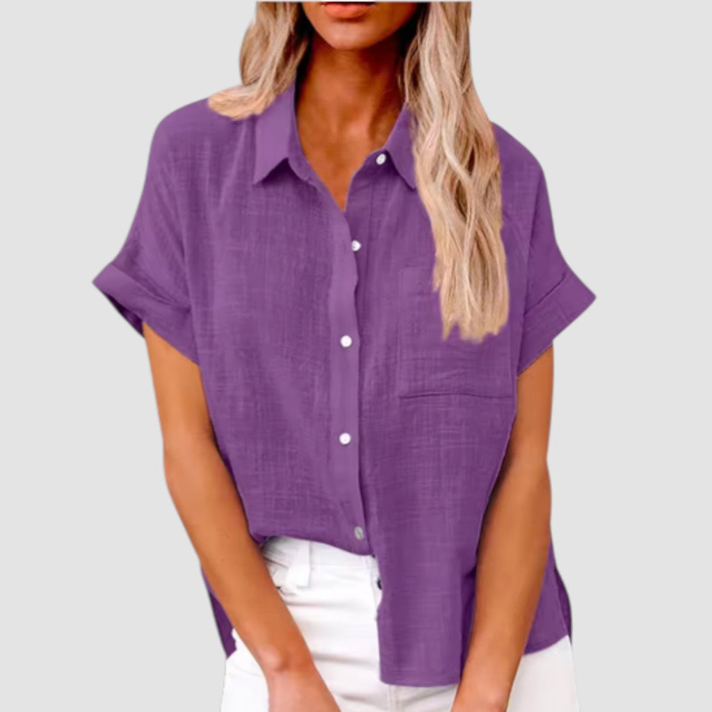 LANA™ | Lova – Kortärmad skjorta i mjuk viskosblandning